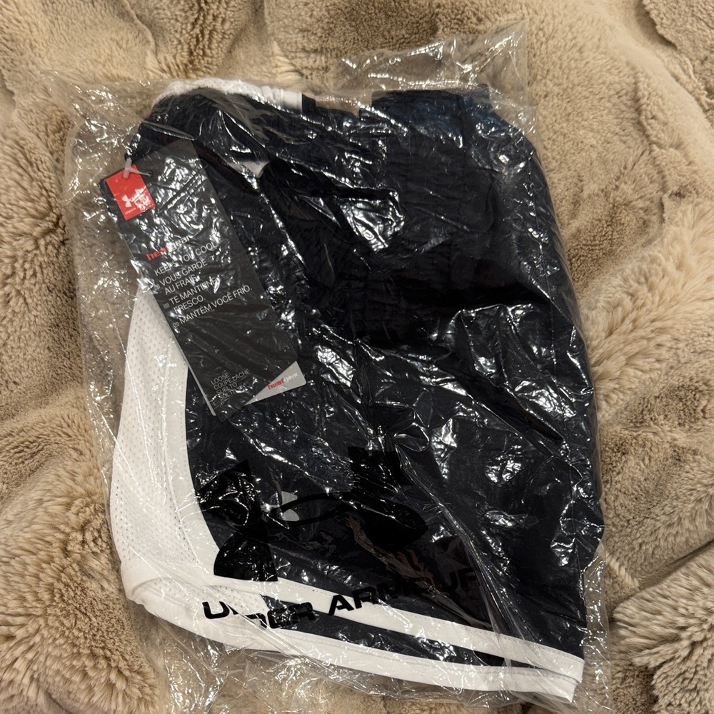 Under Armour Black and White Athletic Shorts